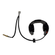 Black ignition coil with connector on a white background