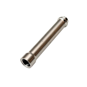 Metallic cylindrical object on a white background