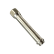 Metallic cylindrical component on a white background