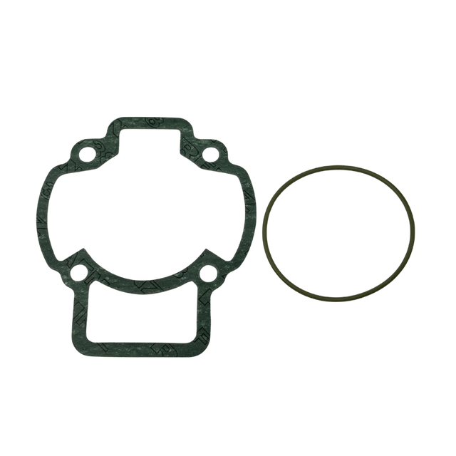 Gasket set with a large gasket and a smaller circular gasket on a white background