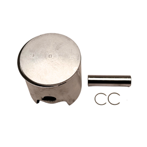 Metal piston and rod set on a white background