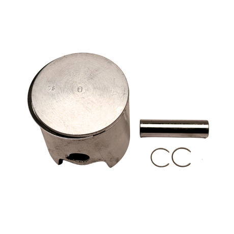 Metal piston and rod set on a white background