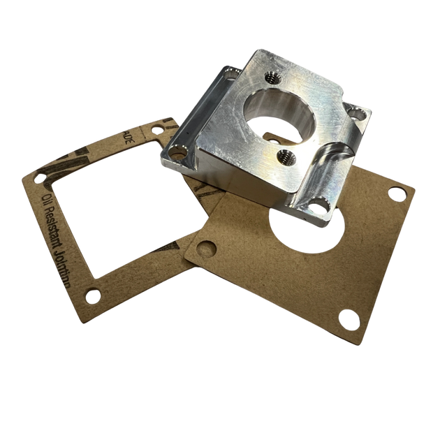 Metal gasket and washer on a white background