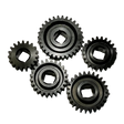 Set of black gears on a white background