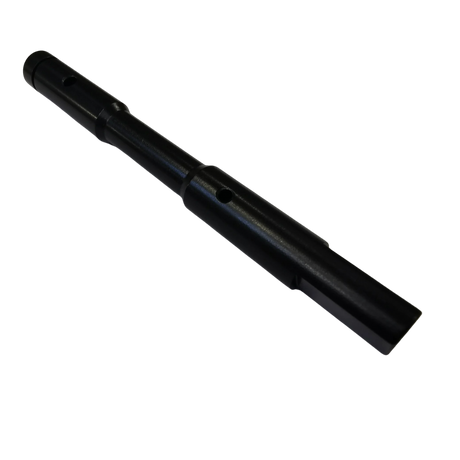 Black metal gear shaft on a white background