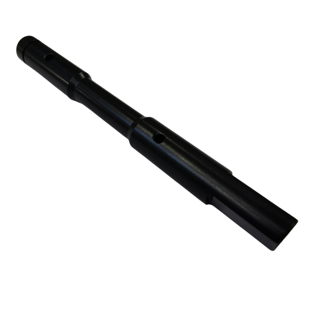 Black metal gear shaft on a white background