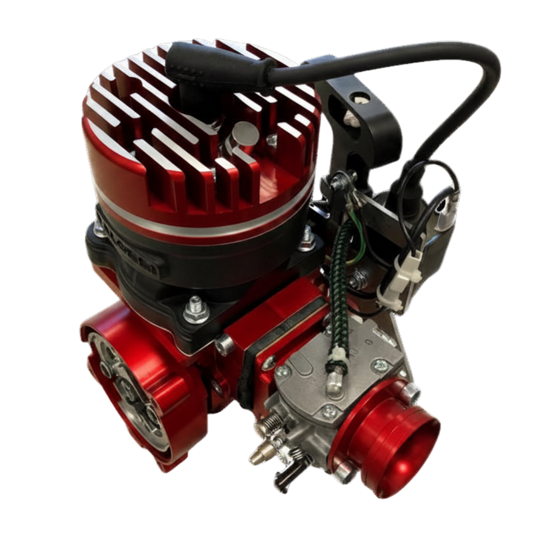 ALX Super 85 Malossi engine kit in red anodised finish for Primal Dragster