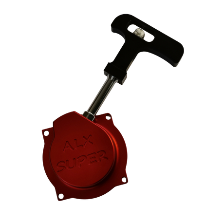 Red pull starter component with 'ALX Super' branding on a white background
