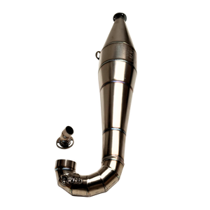 Vertical view of the ALX Titanium Baja Big Bore V2 side pipe