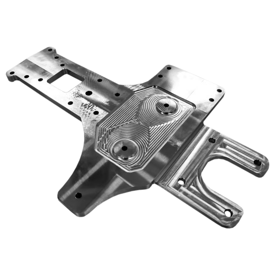 Machined billet aluminium mounting plate for ALX Twin 80cc engine