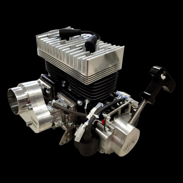 Engine model on a black background