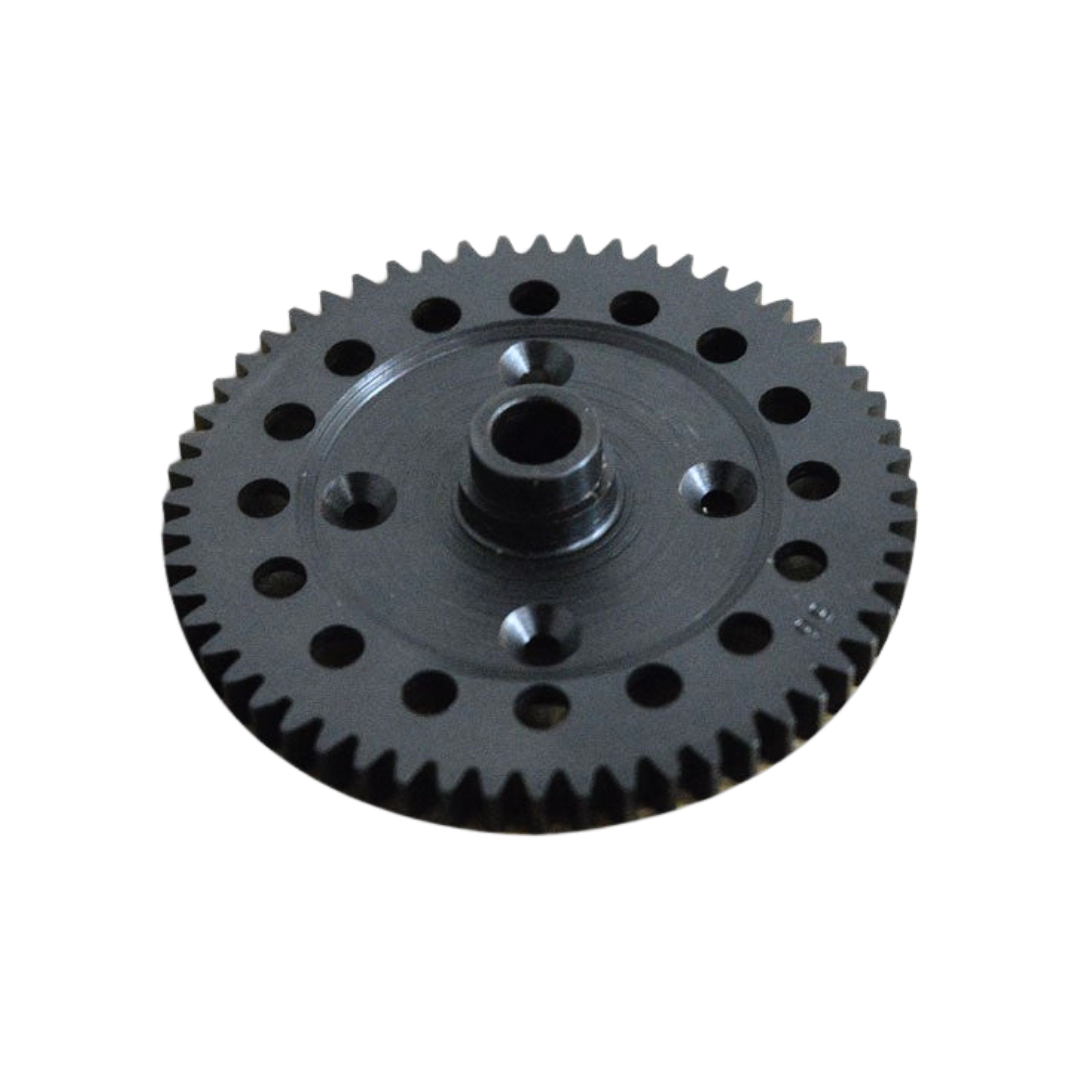 Black gear on a white background
