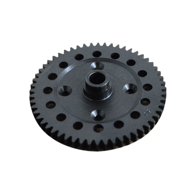 Black gear on a white background