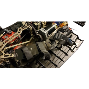Close-up of a detailed mechanical model with various components on a white background