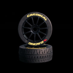 Cardinal Racing Semi Slick On-Road Tyres - RX Tires BLACK Rims