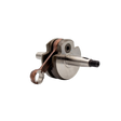 A metal crankshaft bearing assembly with a connecting rod, shown on a plain white background.