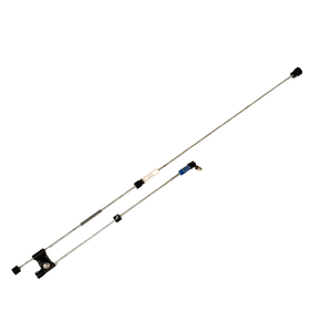 Two metal rods with connectors on a white background