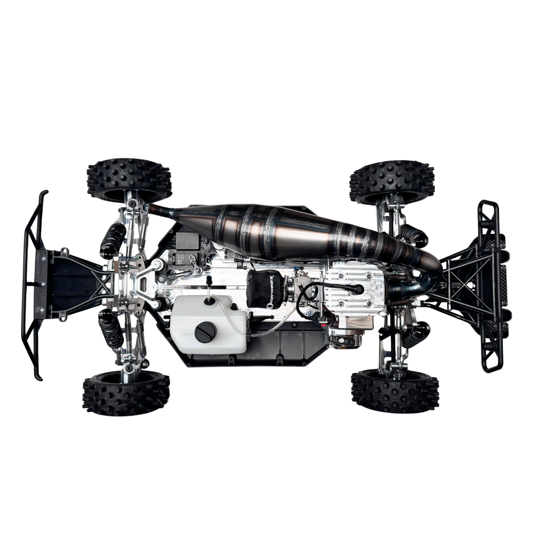 Full chassis underside view of the Diablo 88 Outlaw V4 ARTR build