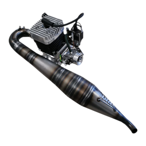 RC car exhaust system on a white background
