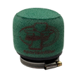 Green air filter with a brand logo on a white background