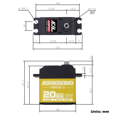 AGFRC 20kg Titanium Gear Losi Promoto Servo - B53DHN