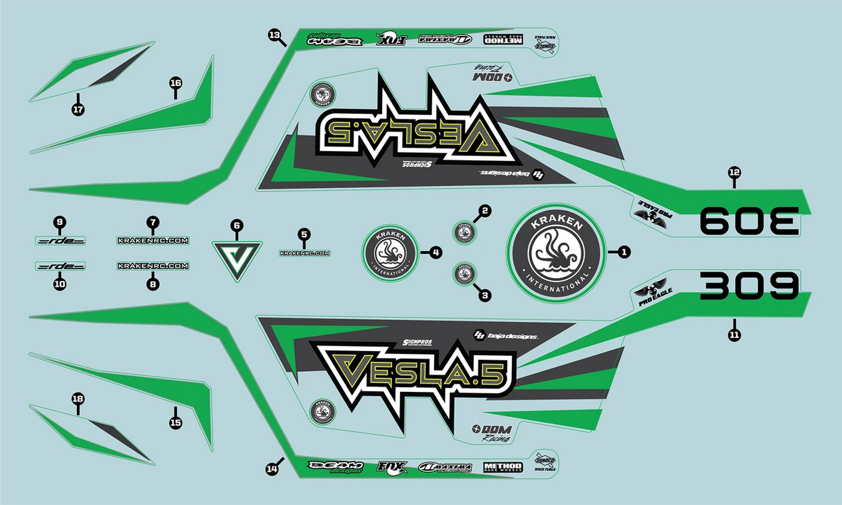 Kraken Vesla Decal set (electric version) KVS153