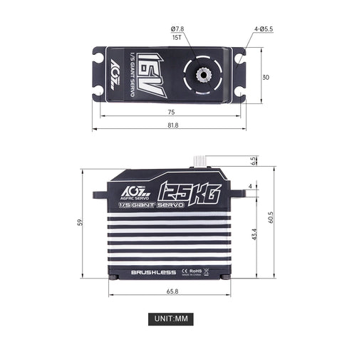 AGFRC Brushless 125KG Billet 4S 16.8V Servo