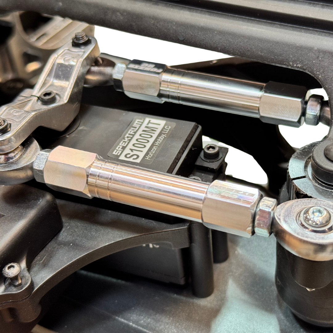 Fonzie Godzilla servo links installed on Losi 5IVE-T 3.0 with Spektrum S1000MT servo