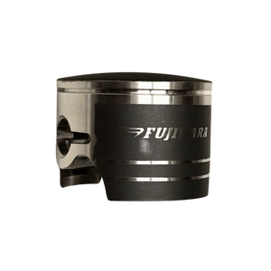 Black and silver piston with Fujiwara branding on a white background