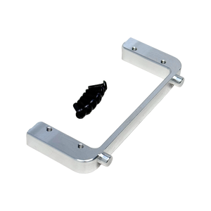 Metal bracket with a black screws on a white background