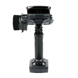 Black Futaba remote control transmitter on a white background