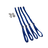 Set of blue straps with metal hardware on a white background