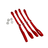 Red straps with metal hardware on a white background