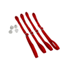 Red straps with metal hardware on a white background