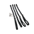 Set of black straps with silver clips on a white background
