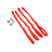 Red straps with metal hardware on a white background