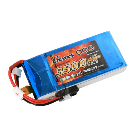 Gens Ace LiPo 2S 7.4V 3500mah Lightweight Rx Battery