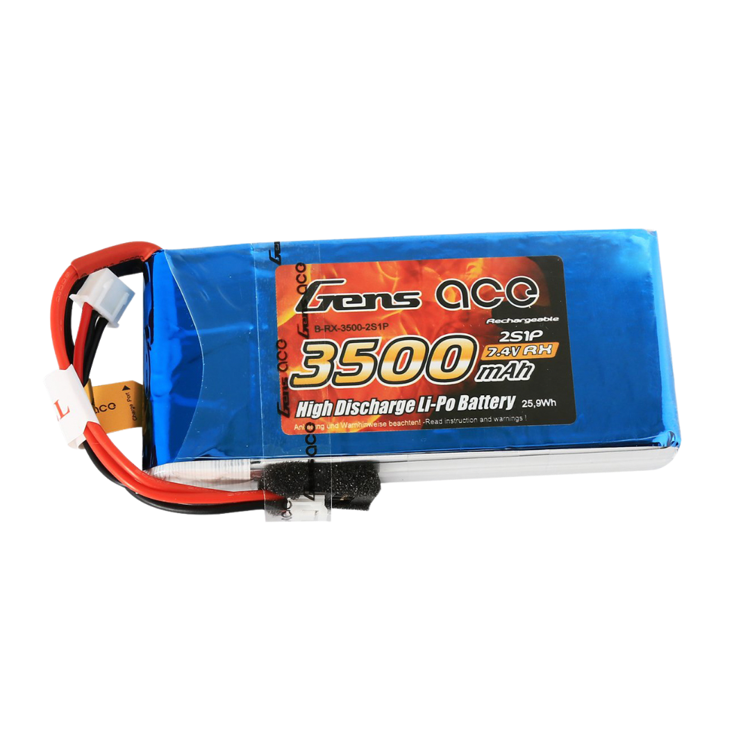 Gens Ace LiPo 2S 7.4V 3500mah Lightweight Rx Battery – Taylor RC