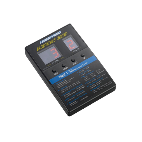 Hobbywing digital programmer on a white background