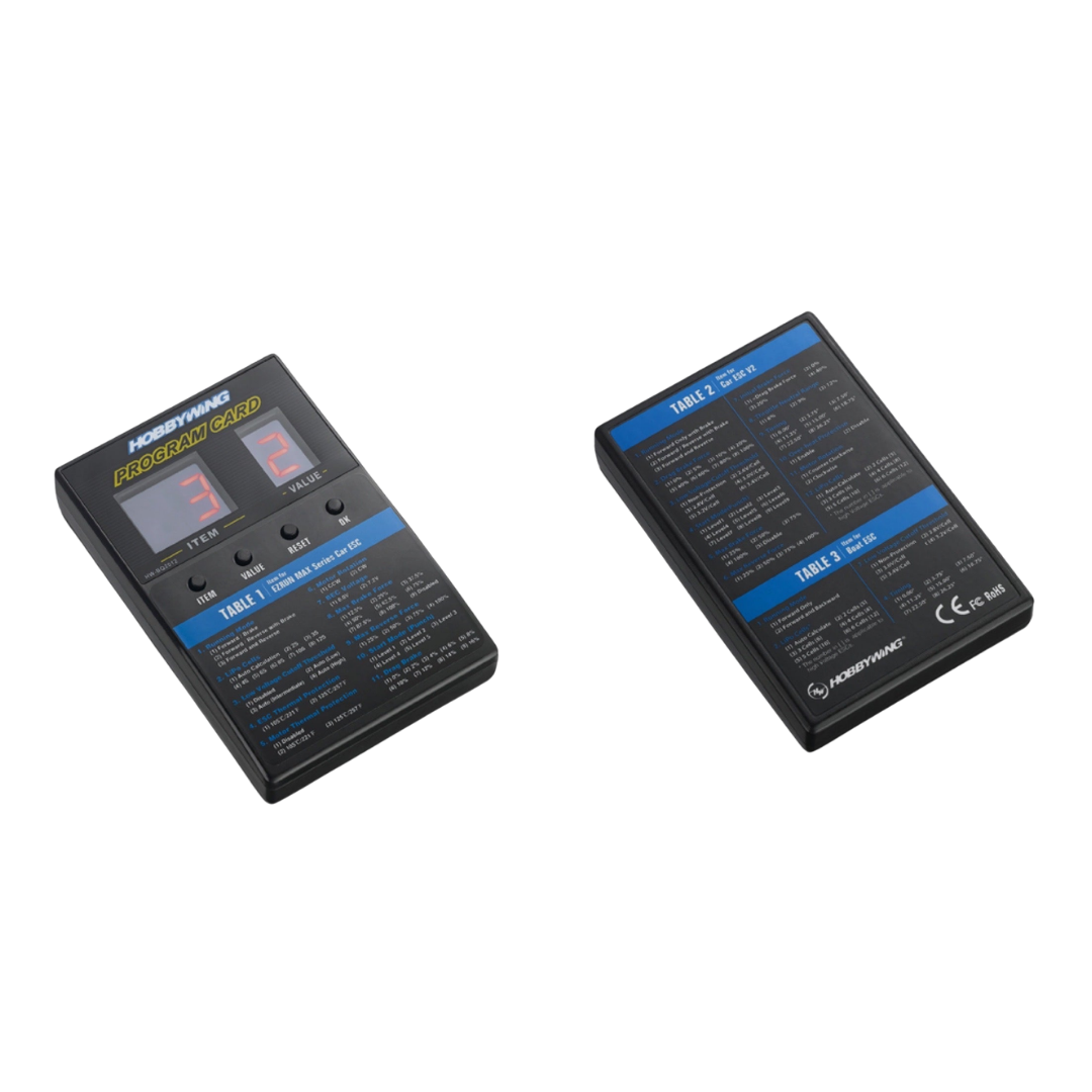 Two electronic devices with digital displays on a white background