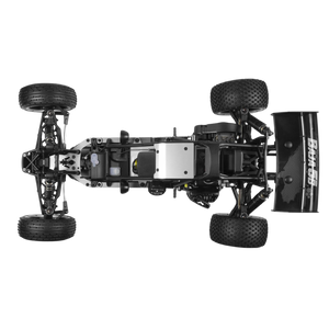 Black off-road vehicle chassis on a white background