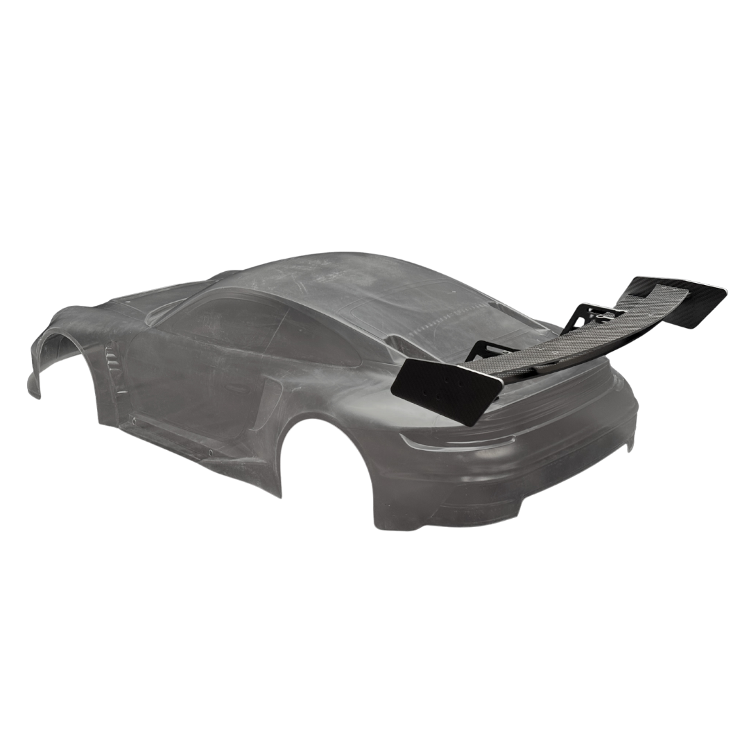 Gray car body shell on a white background