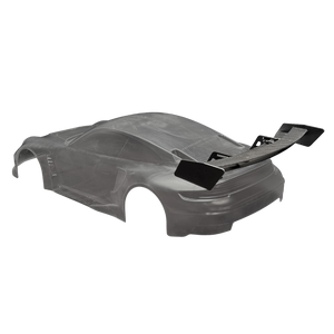 Gray car body shell on a white background