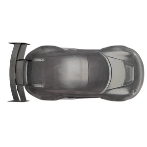 Top-down view of a futuristic vehicle on a white background