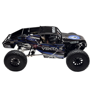 Black and blue off-road vehicle with 'Vektas' branding on a white background