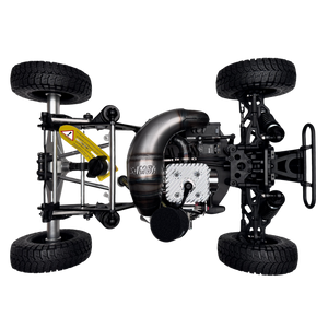 Engine and chassis of a vehicle on a white background