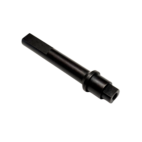 Black metal cylindrical tool on a white background