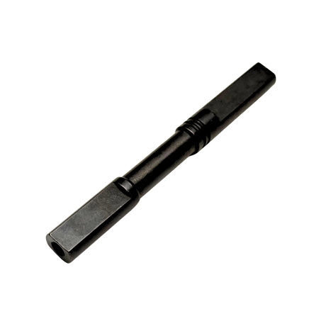 Black metal tool bit on a white background