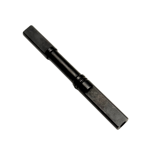 Black metal tool bit on a white background