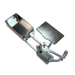 Metallic device with a cover on a white background